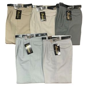 NWT Men's Artitec Pleated Cuffed Hem Dress Pants Slacks W/Belt-ALL SIZES 28-34